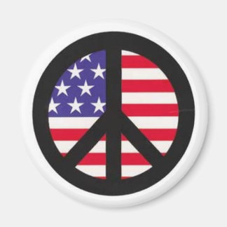 Aimant SIGNE DE PAIX SUR LE DRAPEAU AMÉRICAIN : regardez