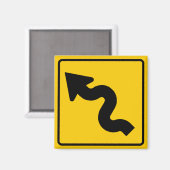 AIMANT SIGNE DE ROUTE VERS L'AVANT SUR LA ROUTE (Recto/Verso)