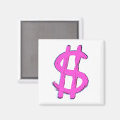 Aimant Signe dollar rose (Recto/Verso)