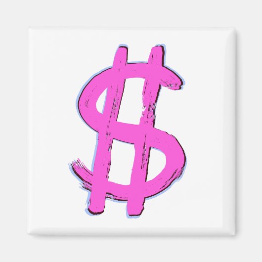 Aimant Signe dollar rose (Devant)