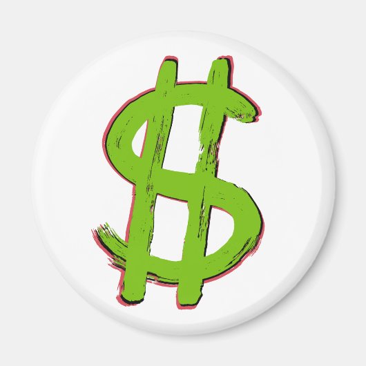 Aimant Signe dollar vert (Devant)