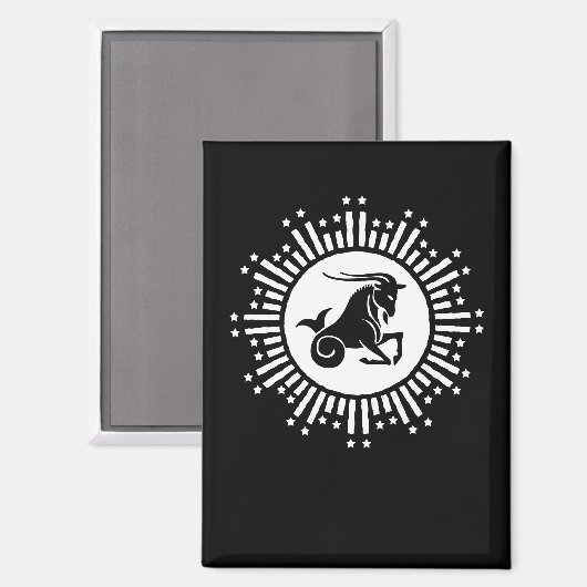 Aimant Signe du zodiaque Capricorne Chèvre Dessin de rafa (Recto/Verso)