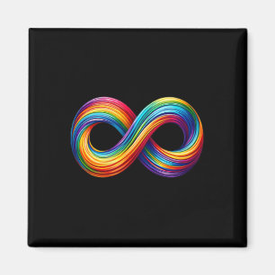 Aimant Signe infini de la neurodiversité symbole arc-en-c