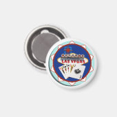 Aimant Signe Las Vegas & Cartes Poker Chip (Recto/Verso)