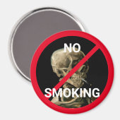 Aimant Signe non-fumeur avec Van Gogh Skull Arwork (Recto/Verso)