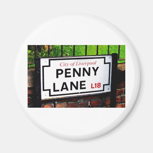 Aimant signe Penny Lane Liverpool (Devant)