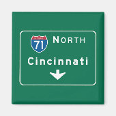 Aimant SIGNE ROUTIÈRE DE Cincinnati, OH (Devant)