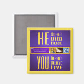 Aimant Signes bibliques avec l'aimant "IL est mort - VOUS (Recto/Verso)