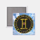AIMANT SIGNES D'ANNIVERSAIRE DE GEMINI / ZODIAC (Recto/Verso)