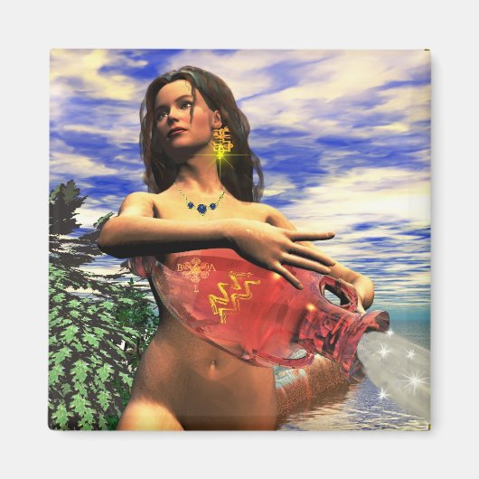 AIMANT SIGNES D'ANNIVERSAIRE ZODIAC / AQUARIUS (Devant)