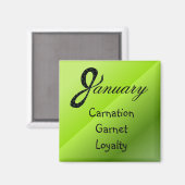 Aimant Signification d'anniversaire de janvier (Recto/Verso)