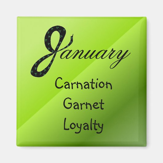 Aimant Signification d'anniversaire de janvier (Devant)