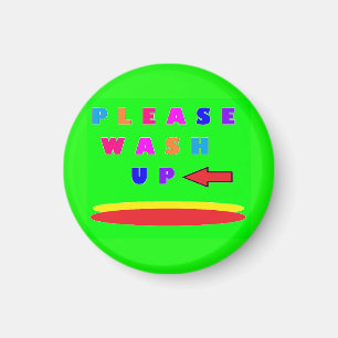 Aimant S'il vous plaît laver la chaux design vert avec de
