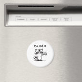 Aimant S'Il Vous Plaît Utiliser - Funny Racoon Sarcastiqu (In Situ (Lave-vaisselle))