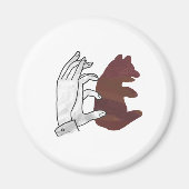 Aimant Silhouette à la main Cube d'ours Brown (Devant)