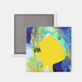 Aimant Silhouette art abstract watercolor (Recto/Verso)