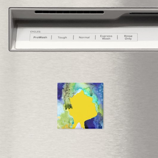 Aimant Silhouette art abstract watercolor (In Situ (Lave-vaisselle))