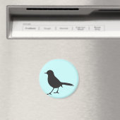 Aimant Silhouette blanche et noire de l'oiseau d'éplisse  (In Situ (Lave-vaisselle))