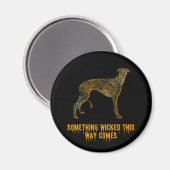 Aimant Silhouette Chien Greyhound Fun Halloween (Recto/Verso)