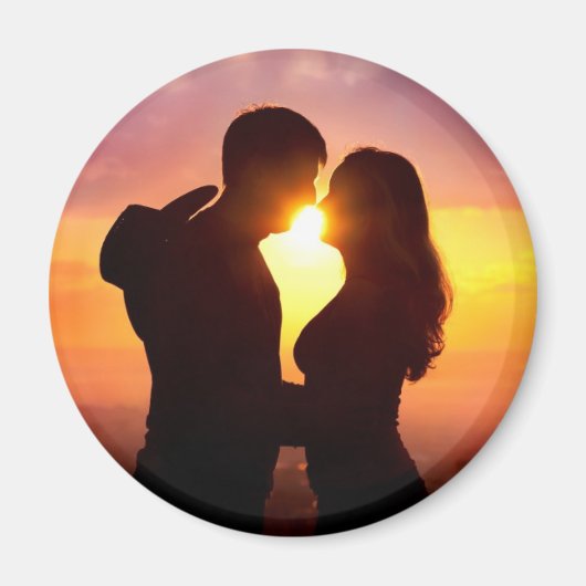 Aimant Silhouette Couple Au coucher Du Soleil (Devant)