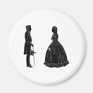 Aimant silhouette d'abraham lincoln mary todd lincoln