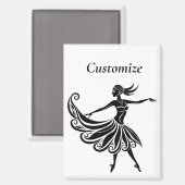 Aimant Silhouette Danseuse Africaine Art Thunder_Thunder_ (Recto/Verso)