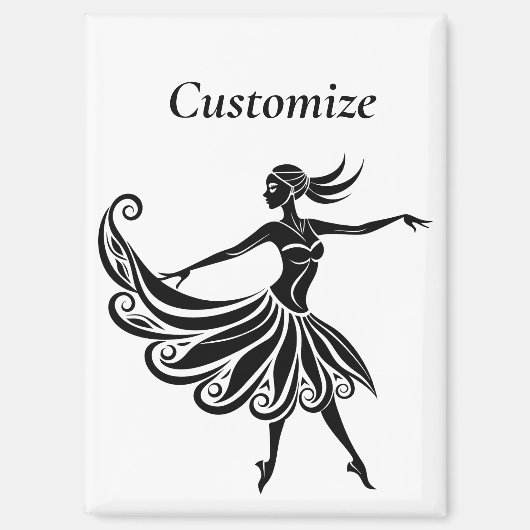 Aimant Silhouette Danseuse Africaine Art Thunder_Thunder_ (Recto)