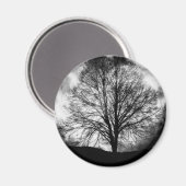 Aimant Silhouette d'arbre devant une Pleine lune (Recto/Verso)
