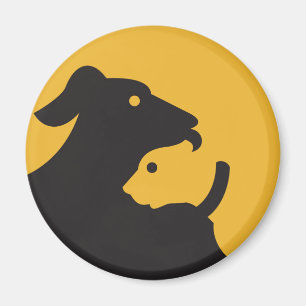 Aimant Silhouette de chat et de chien