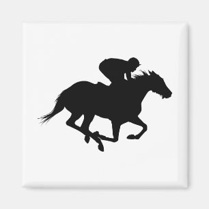 Aimant Silhouette de cheval de course