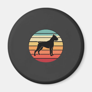 Aimant Silhouette de chien Boxer Rétro Vintage au coucher