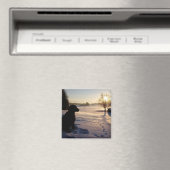 Aimant Silhouette de chien dans le paysage neigeux (In Situ (Lave-vaisselle))