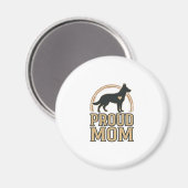 Aimant Silhouette de chien de mère fière Design vectoriel (Recto/Verso)