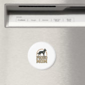Aimant Silhouette de chien de mère fière Design vectoriel (In Situ (Lave-vaisselle))