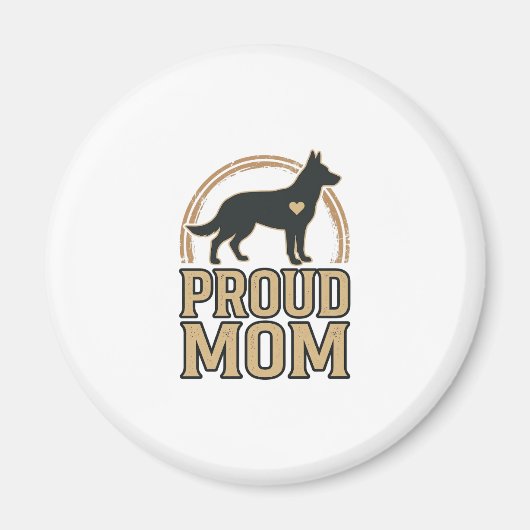 Aimant Silhouette de chien de mère fière Design vectoriel (Devant)
