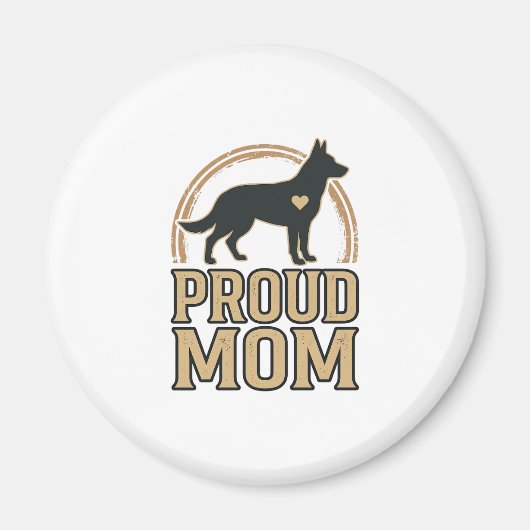 Aimant Silhouette de chien de mère fière Design vectoriel (Devant)