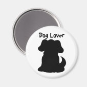 Aimant Silhouette de chien noir (Recto/Verso)