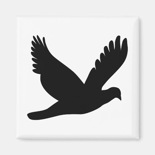 Aimant Silhouette de colombe volante (Devant)