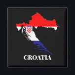 Aimant silhouette de Croatie<br><div class="desc">Silhouette de Croatie,  étiquetée.</div>