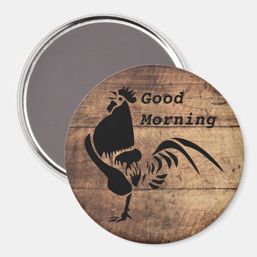 Aimant Silhouette de croisière à coq noir (Recto/Verso)