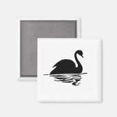 Aimant Silhouette de cygne noir (Recto/Verso)