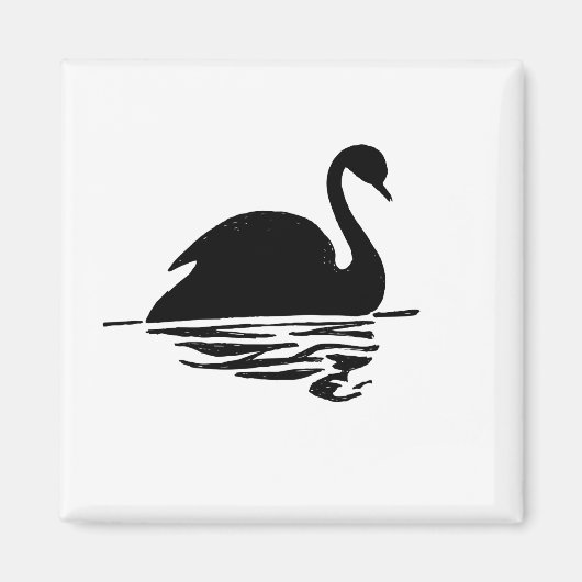 Aimant Silhouette de cygne noir (Devant)