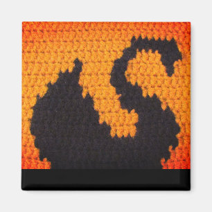 Aimant Silhouette de cygne noir et copie de crochet de