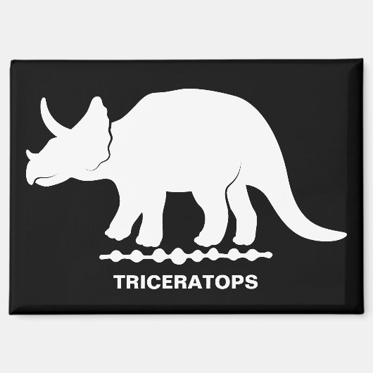 Aimant Silhouette de Dinosaure Triceratops (Recto)