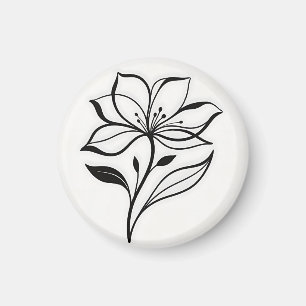 Aimant Silhouette de fleur de lys élégante