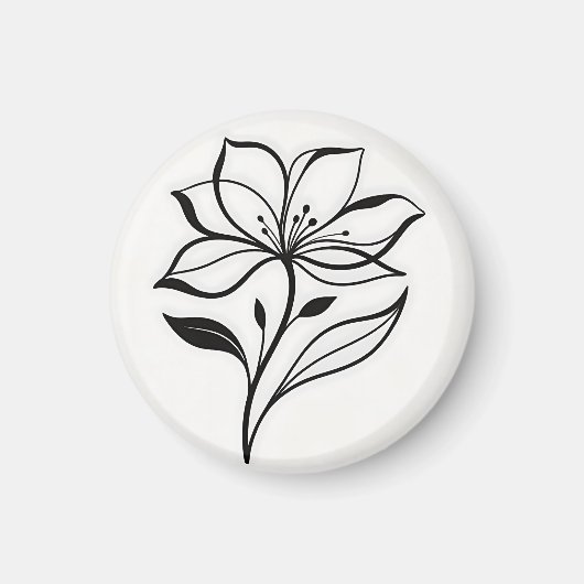 Aimant Silhouette de fleur de lys élégante (Devant)