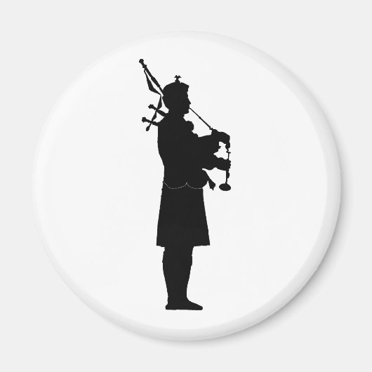 Aimant Silhouette de joueur de cornemuse (Devant)
