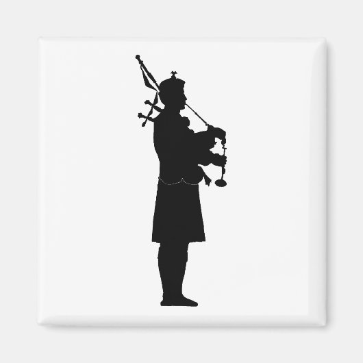 Aimant Silhouette de joueur de cornemuse (Devant)