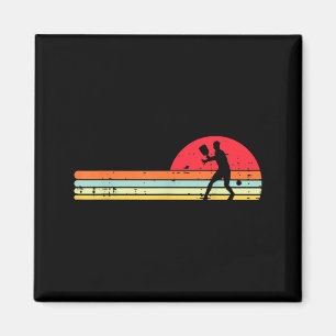 Aimant Silhouette de joueur de pickleball rétro pickle ba