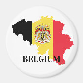 Aimant Silhouette de la Belgique, drapeau, (Devant)